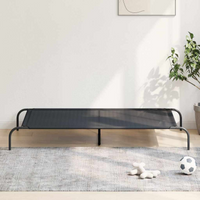 vidaXL Elevated Dog Bed Black 150x90x20 cm Textilene and Steel