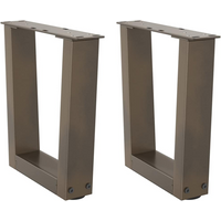 vidaXL Coffee Table Legs V-Shape 2 pcs Natural Steel 40x(30-31.3) cm Steel