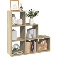 vidaXL Room Divider Bookcase 3-Tier Sonoma Oak 99x29x99 cm Engineered Wood