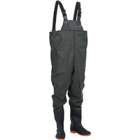 vidaXL Chest Waders with Boots Dark Green Size 46