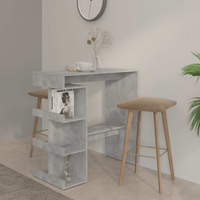 vidaXL Bar Table with Storage Rack Concrete Grey 100x50x101.5cm Engineered Wood