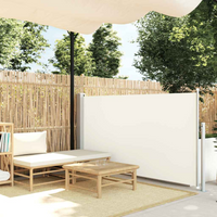vidaXL Patio Retractable Side Awning 120x500 cm Cream