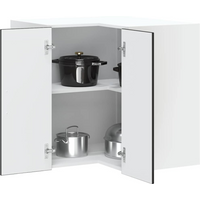 vidaXL Kitchen Wall Corner Cabinet Kalmar Black Engineered Wood