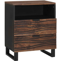 vidaXL Bedside Cabinet Walnut 50 x 33 x 60 cm Solid mango wood
