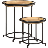 vidaXL 2 Piece Side Table Set Solid Wood Mango