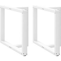 vidaXL Dining Table Legs T-Shaped 2 pcs White 90x35x(72-73) cm Steel