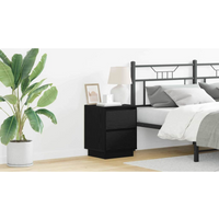 vidaXL Bedside Cabinet with Black 39 x 34.5 x 50 cm Engineered wood