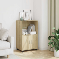 vidaXL Rolling Cabinet Sonoma Oak 55x40x91 cm Engineered Wood