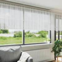 vidaXL Lace Curtain with Curtains Floral White 100x900cm Polyester