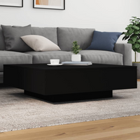 vidaXL Coffee Table with LED Lights Black 100x100x31 cm