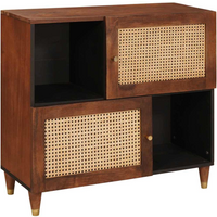 vidaXL Sideboard Brown 80 x 33.5 x 75 cm Cane and solid mango wood