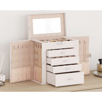 vidaXL Jewellery Box 5-Layer with Mirror Lockable White