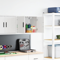 vidaXL Garage Wall Cabinet White Engineered Wood