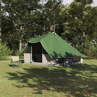 vidaXL Family Tipi Tent Folding Green and Brown 358 x 296 x 258 cm