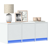 vidaXL TV Cabinet with LED White 97x34x40 cm Engineered Wood