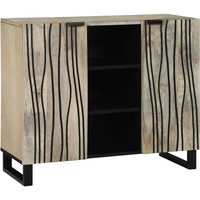 vidaXL Sideboard White 90 x 33 x 75 cm Solid mango wood