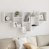vidaXL Wall Shelf White 159x18x66 cm Engineered Wood