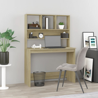 vidaXL Desk with Shelves Sonoma Oak 102x45x148 cm Engineered Wood