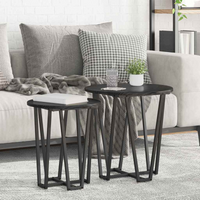 vidaXL Side Table Set 2 pcs Black oak 50 x 50 x 50.5 cm