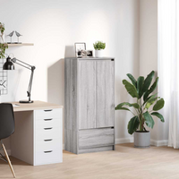 vidaXL Cabinet with Drawer Grey Sonoma 55.5x34x119.5 cm Engineered Wood