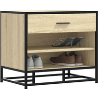 vidaXL Shoe Bench Sonoma Oak 60x40x53.5 cm Engineered Wood and Metal