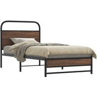vidaXL Bed Frame without Mattress 90x190 cm Brown Oak Engineered Wood