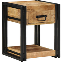 vidaXL Bedside Cabinet 40x40x50 cm Solid Rough Wood Mango