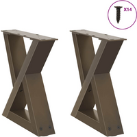 vidaXL Coffee Table Legs 2 pcs Natural Steel 40x(30-31.3) cm Steel