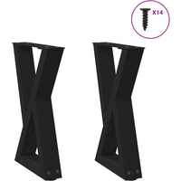 vidaXL Coffee Table Legs 2 pcs Black 28x(42-43.3) cm Steel