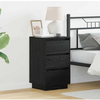 vidaXL Bedside Cabinet with Black 39 x 34.5 x 65 cm Engineered wood