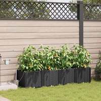 vidaXL Garden Black 160 x 40 x 37.5 cm Steel