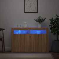 vidaXL Sideboard with LED Lights Sonoma Oak 115.5x30x75 cm