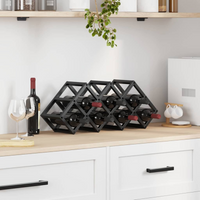 vidaXL Wine Rack Black 63 x 16.5 x 25 cm Powder-Coated Steel