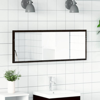 vidaXL LED Bathroom Mirror Black Oak 100 x 8.5 x 37 cm Glass