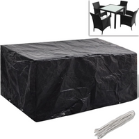 vidaXL Garden Furniture Cover 4 Person Poly Rattan Set 8 Eyelets 180 x 140cm