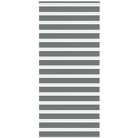 vidaXL Zebra Blind Dark Grey 95x200 cm Fabric Width 90.9 cm Polyester