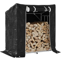 vidaxL Firewood Rack with Rain Cover 101x61x110.5 cm Galvanised Steel