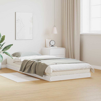 vidaXL Floor Bed Frame White 213.5 x 104 x 9 cm Solid Pine Wood