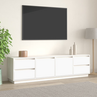 vidaXL TV Cabinet White 176x37x47.5 cm Solid Wood Pine