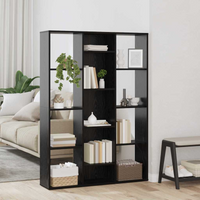 vidaXL Room Divider Black oak 100 x 24 x 140 cm Engineered wood