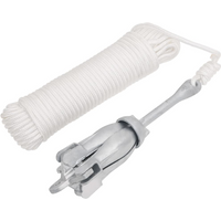 vidaXL Folding Anchor with Rope Silver 3.2 kg Malleable Iron