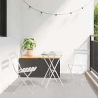 vidaXL Garden Folding Chair Folding 2 pcs White 42 x 46 x 82cm Steel