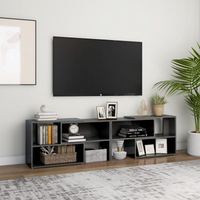 vidaXL TV Cabinet High Gloss Grey 149x30x52 cm Engineered Wood