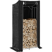vidaxL Firewood Rack with Rain Cover 100x60x200 cm Galvanised Steel