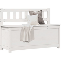 vidaXL Bench White 110x41x76.5 cm Solid Wood Pine