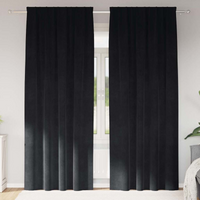 vidaXL Curtains with Curtains 2 pcs Black 140 x 260 cm Velvet