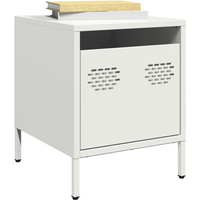 vidaXL Bedside Cabinet White 35x39x43.5 cm Steel