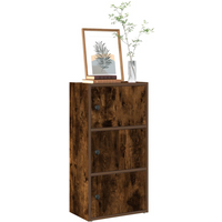 vidaXL Bookcase Smoked Oak 40x24x77 cm Engineered Wood