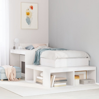 vidaXL Bedside Cabinet with Desk White 232x122x75 cm Solid Wood Pine