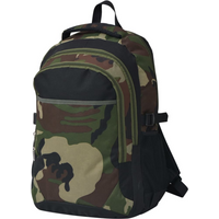 vidaXL School Backpack 40 L Black and Camouflage